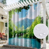 Lofaris Mountain Lake Waterproof Printed Outdoor Curtains For Gazebo